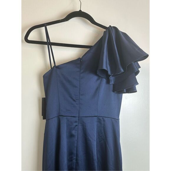 Mac Duggal NWT size 4 navy gown FLUTTER SLEEVE style 26521 - Picture 15 of 16